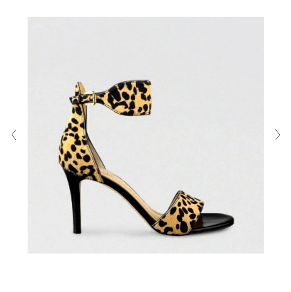 Ivanka Trump Leopard open toe heel pumps